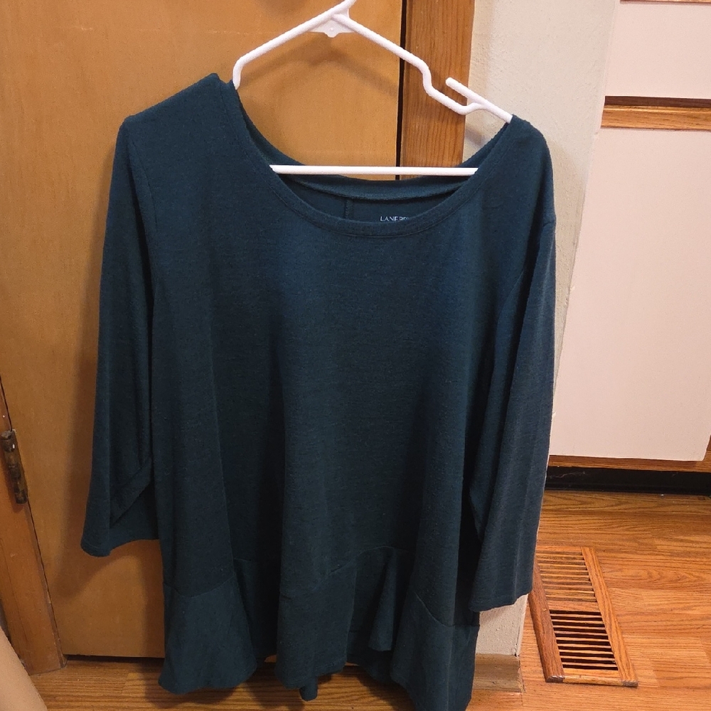 Lane Bryant 26/28 Dark Teal 3/4 Sleeve Sweater